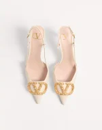 Valentino Vlogo Signature Slingback Calfskin Pump With Jewel Logo 80Mm - Image 5